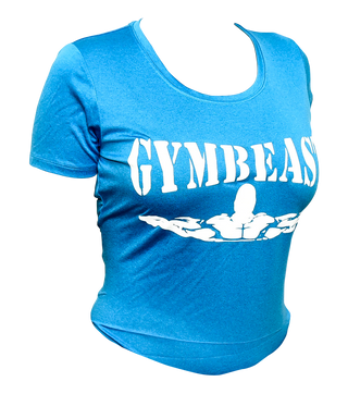 Ladies Soft Powder Blue w/ White GymBeast Training Shirt - GymBeast Clothing