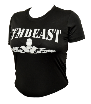 Ladies Black w/ Milk White GymBeast Training Shirt - GymBeast Clothing